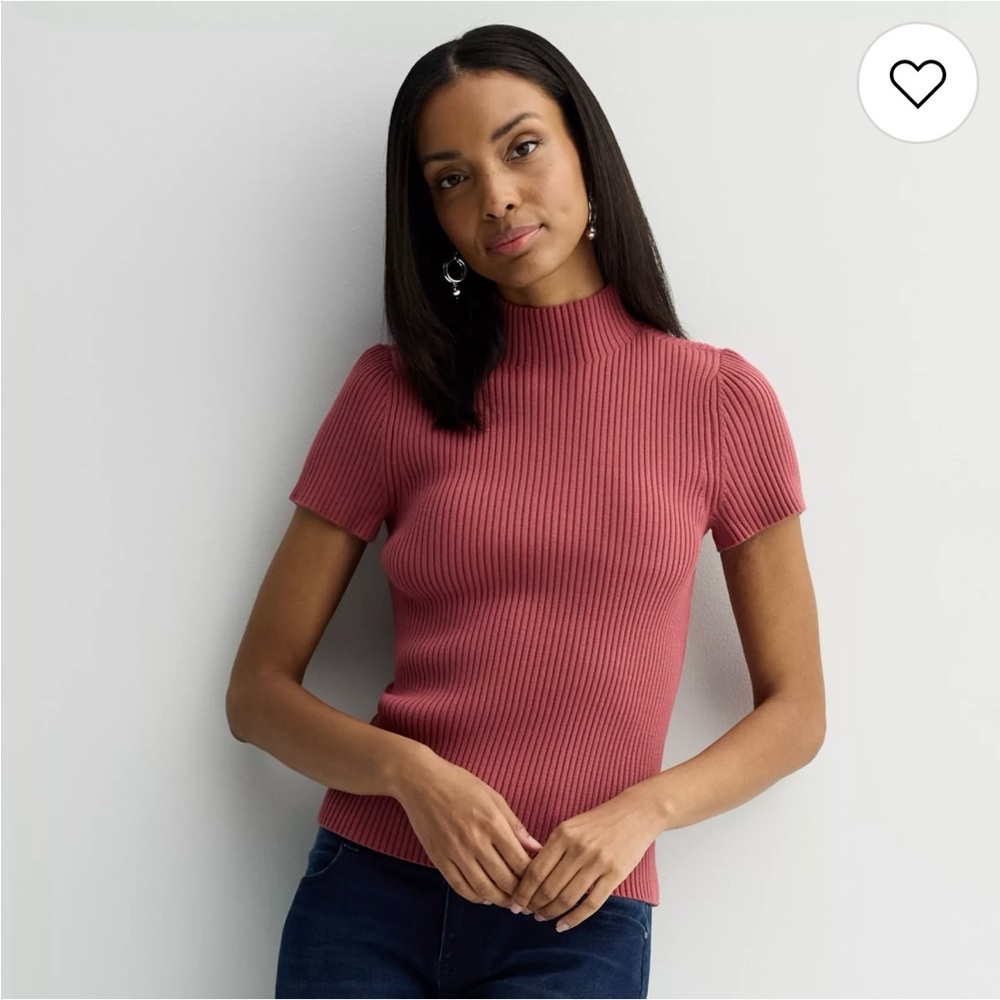 NWOT Nine West Mock neck sweater top in Mauve, XS